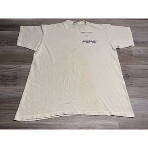 Vintage 90s Pepsi T-Shirt Promo‎ Double Sided Single Stitched Thrashed L/XL USA